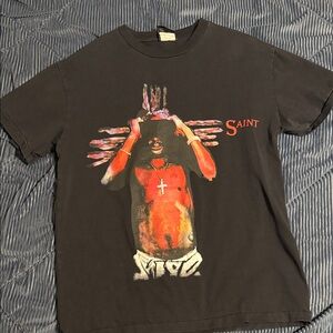 Saint Black Graphic Tee - Short short sleeve size small fits medium Japan